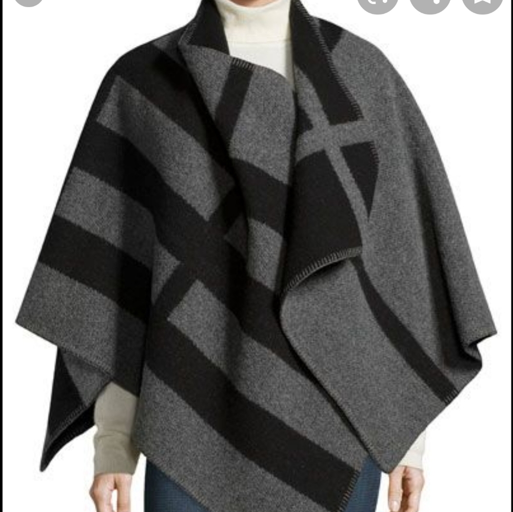 Neiman Marcus Gray Asymmetric Cape. 100% cashmere